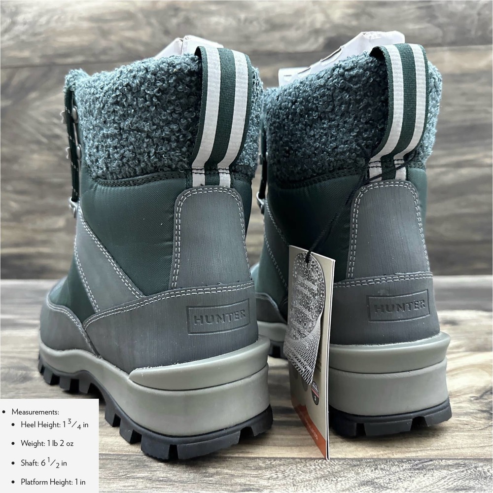 NIB Hunter Recycled Poly Commando Boots Waterproof Insulated 8 39 - Picture 9 of 12